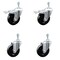 Service Caster 4 Inch SS Hard Rubber Swivel 3/8 Inch Threaded Stem Caster Lock Brake SCC, 2PK SCC-SSTSTTL20S414-HRS-381615-2-S2 - alternate 2